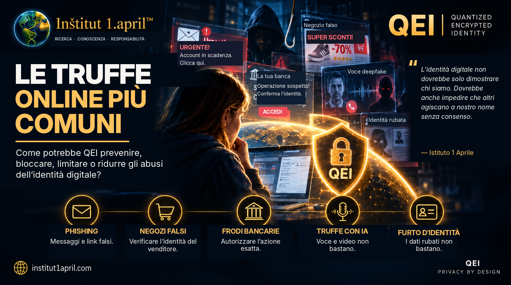 Le truffe online più comuni – phishing, falsi negozi, frodi bancarie e protezione dell'identità digitale QEI