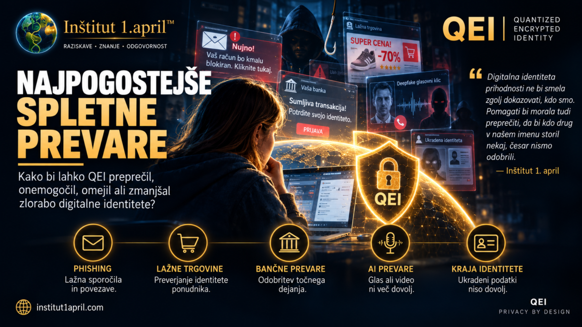 Najpogostejše spletne prevare – phishing, lažne trgovine, bančne prevare in zaščita digitalne identitete QEI